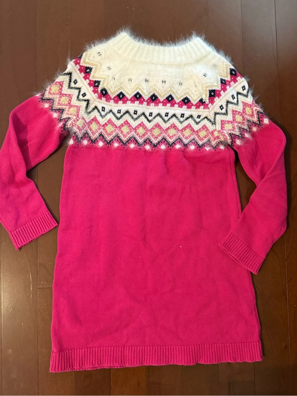 Gymboree Hot Pink Fair Isle Yoke Knit Dress